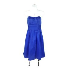 Davids Bridal Horizon Blue Strapless Mini Dress Womens Size 12 Ruched Pockets