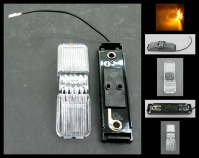 (1) TecNiq Clear/Amber LED Clearance Side Marker Light 1x4 w/ black wiring base