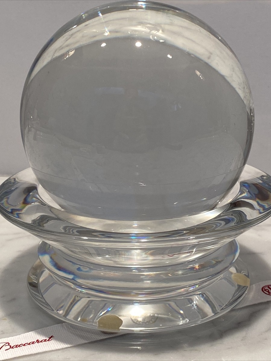 Boule de cristal AMBRE de 15 cm avec graipa de 1 cm et ouverture de 8 cm