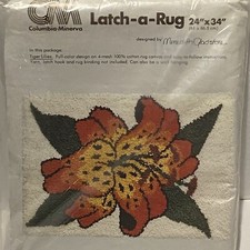 1979 Columbia-Minerva Latch A Rug  Tiger Lilies  By Meredith Gladstone 24x34  