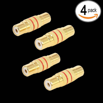 4Pcs Gold Plated RCA Audio Video Female to Female Jack Coupler Adapter Connector