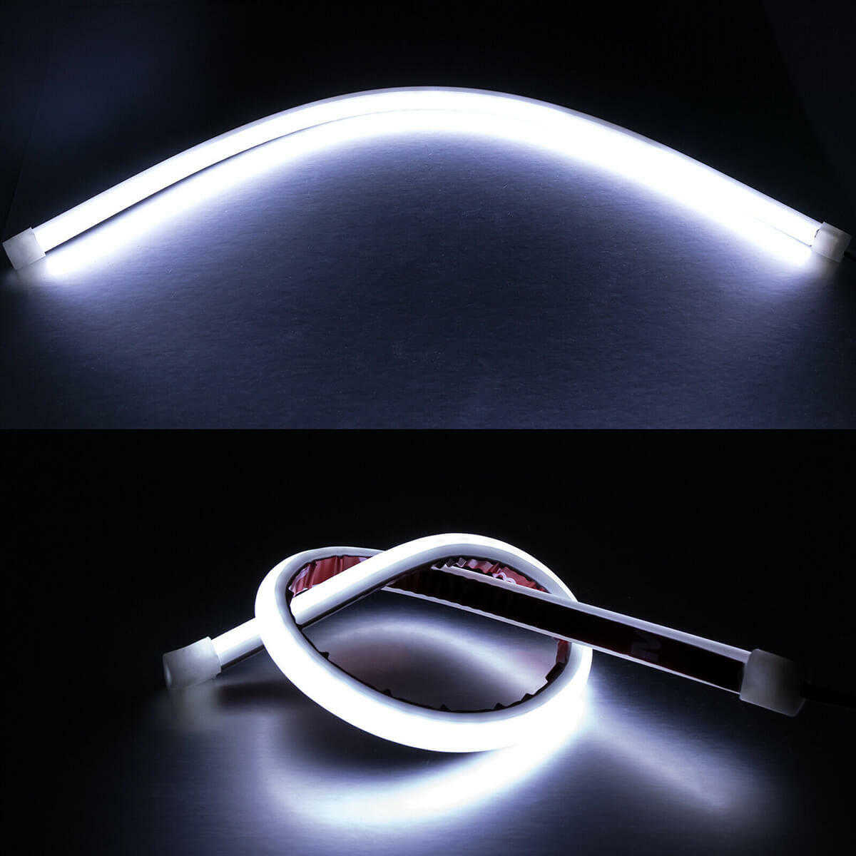White LED DRL Headlight Strip Kit For 2013-2015 Honda Accord - Easy Self-Adhesive Install, IP68 Waterproof