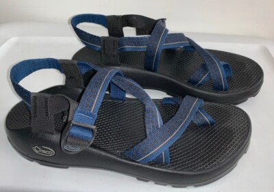 Chaco Z2 Hiking Sandals Shoes Men 10 Black Blue Strappy Comfort Outdoor Trail
