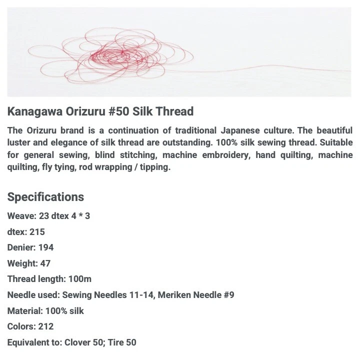 Kanagawa Orizuru 050 Silk Thread, 23 dtex 4x3, 100m, 212 Vibrant Colors - Image 2 of 4