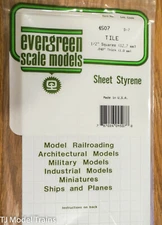 Evergreen Styrene #4507 Square Tile - .040 x 6 x 12" (We combine shipping)