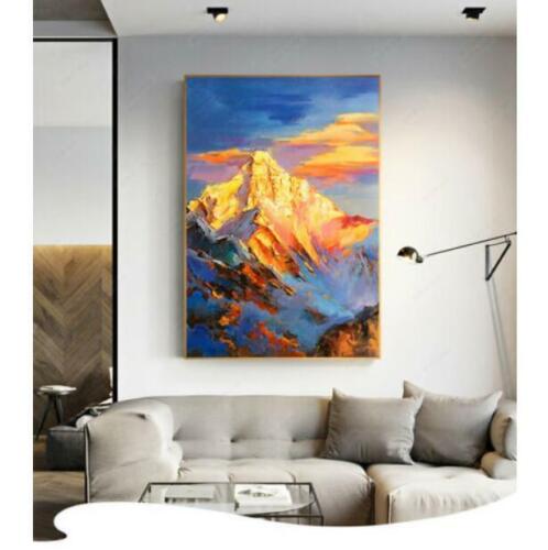 Paisaje abstracto moderno pintado a mano pintura al óleo sobre lienzo montaña - Imagen 1 de 7