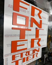 SET OF 2: TAILGATE + HOOD Orange Raised Letters Inserts 2022 2023 24 25 Frontier