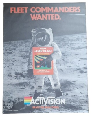 ATARI LASER BLAST ACTIVISION GAME POSTER VON 1981