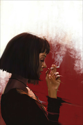 PULP FICTION MIA WALLACE SIDE ORIGINAL CINEMA MOVIE ART PRINT PREMIUM  POSTER