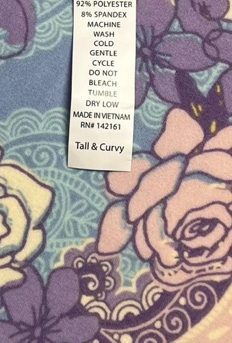 LuLaRoe Leggings TC Tall Curvy PAISLEY Pastel Rose Floral Comfy Comfy Soft Knit - Picture 5 of 6