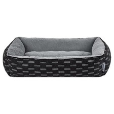 Vibrant Life Large Lounge Style Pet Bed, Black and White, 27" x 36"
