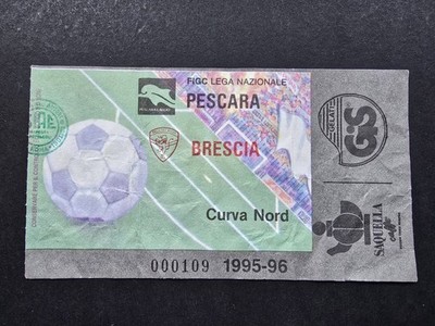 Stadium Pescara vs Brescia Football Serie B North Curve 1995-96 Ticket