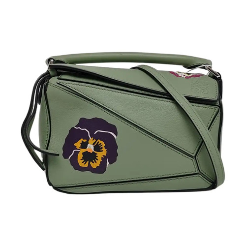 LOEWE Puzzle Mini bags Leather Green Free Shipping | Duties Paid