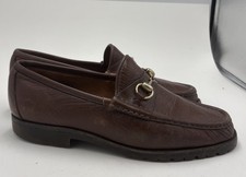 Gucci Mens Vintage Horsebit Loafers Lug Sole Brown Size 9.5 D *Read*