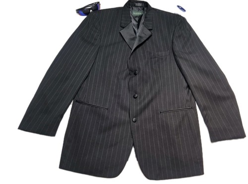 Lauren Ralph Lauren Sport Blazer Jacket Men 45R Black Worsted Wool Lined Mexico - Picture 7 of 18