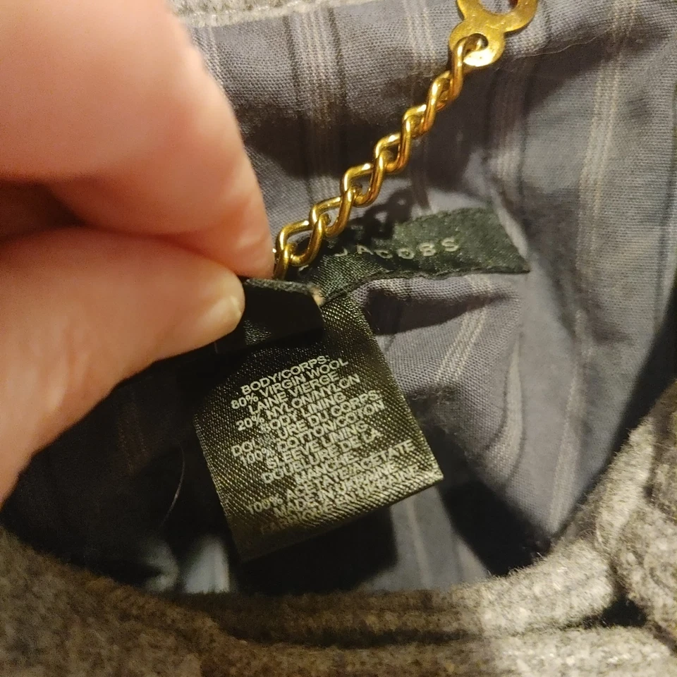 Chaquetón de lana MARC by MARC JACOBS gris doble pecho talla S Foto 3 de 4