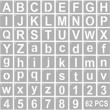 62 Pcs Letter Stencils 2 Inches Alphabet Templates Translucent