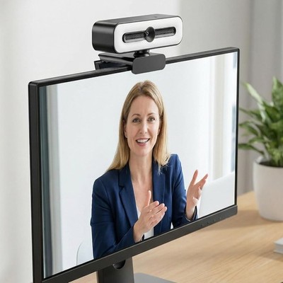1080P Full HD PC Webcam mit Mikrofon | für PC , Laptop , Desktop | USB Plug Play