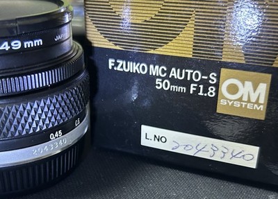 Exc+4 in BOX] Olympus OM-SYSTEM F.ZUIKO AUTO-S 50mm F1.8 Lens From