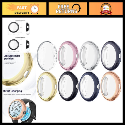 8-Pack TPU Full Coverage Cases for Google Pixel Watch 4 41mm/45mm - Shockproof,