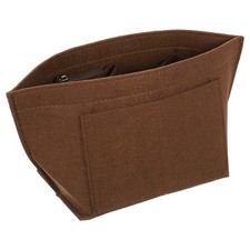 Purse Organizer Insert Felt Organizer Bags with Zipper 8.3"x5.1"x6.3" Brown