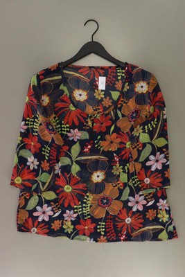   MARK ADAM Regular Shirt für Damen Gr. 44, XL mit Blumenmuster 3/4 Ärmel blau  