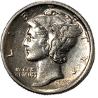 1920-S Mercury Dime 10c AU/UNC+ Details Strong Tough Date