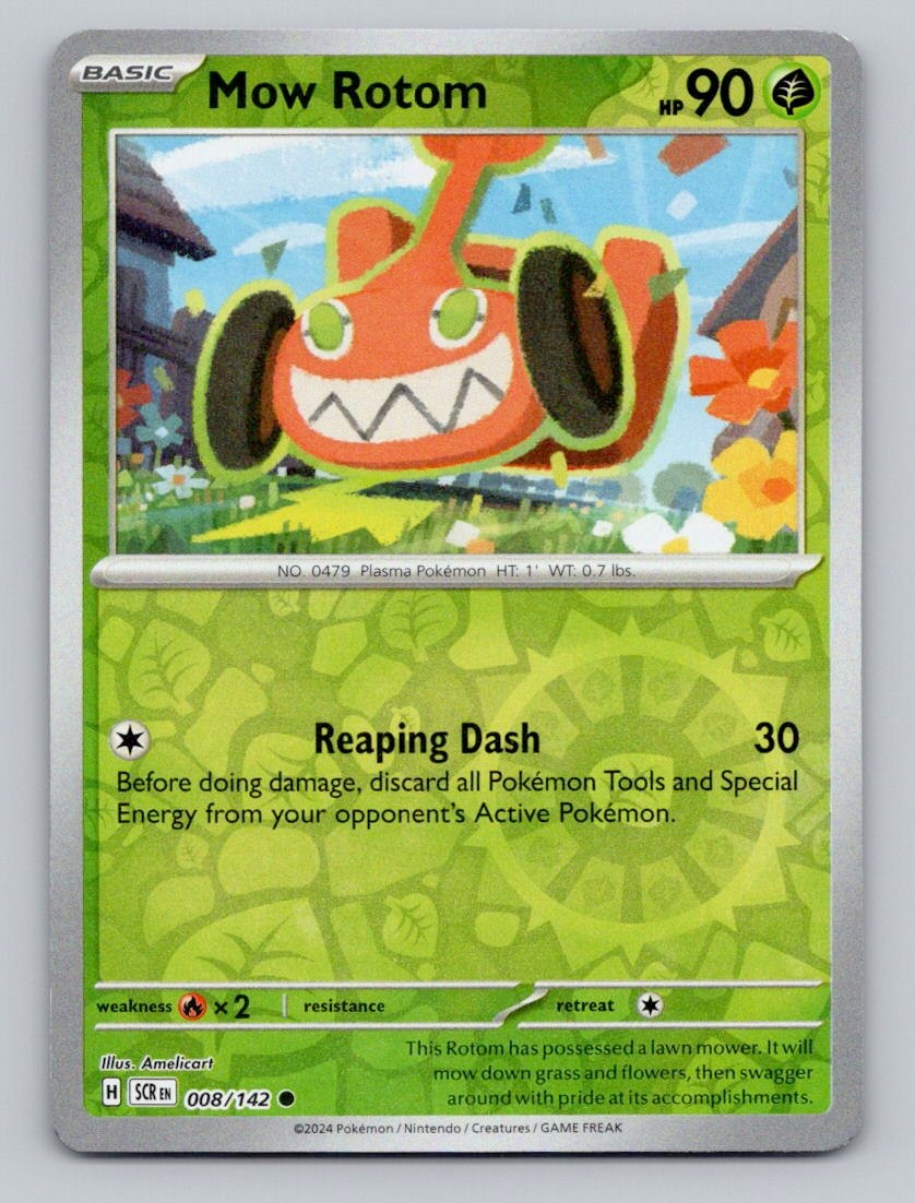Reverse Holo Mow Rotom 8/142 Common Stellar Crown Pokemon