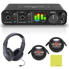 MOTU M2 2x2 USB-C Audio Interface Bundle w/Samson SRH350 Over-Ear Stereo Head...