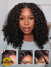 UNICE 18" 4C Kinky Curly Drawstring Human Hair Wig