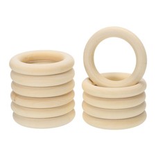 20 Pcs 60 Mm/2.4 Inch Wooden Ring for Crafting, Natural Wood Ring without Paint