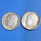 Lot of 2 Silver Roosevelt Dimes 1959D 1960D