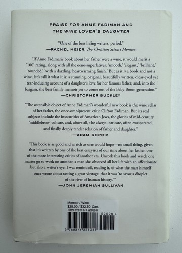 The Wine Lover's Daughter: A Memoir by Anne Fadiman 2007 1st Ed. Hardcover DJ - Imagen 2 de 22