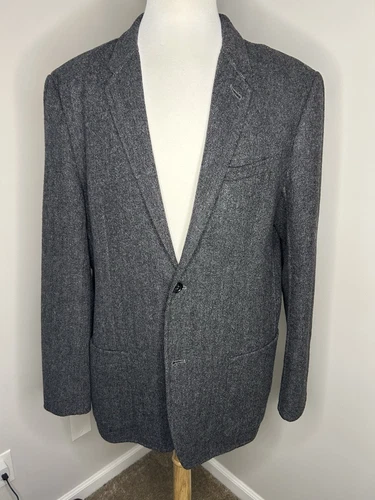 Cappotto sportivo Michael Kors lana spina di pesce blazer destrutturato 46R