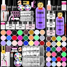 Acrylic Nail Kit with Everything 24 Colors Glitter Acrylic Powder