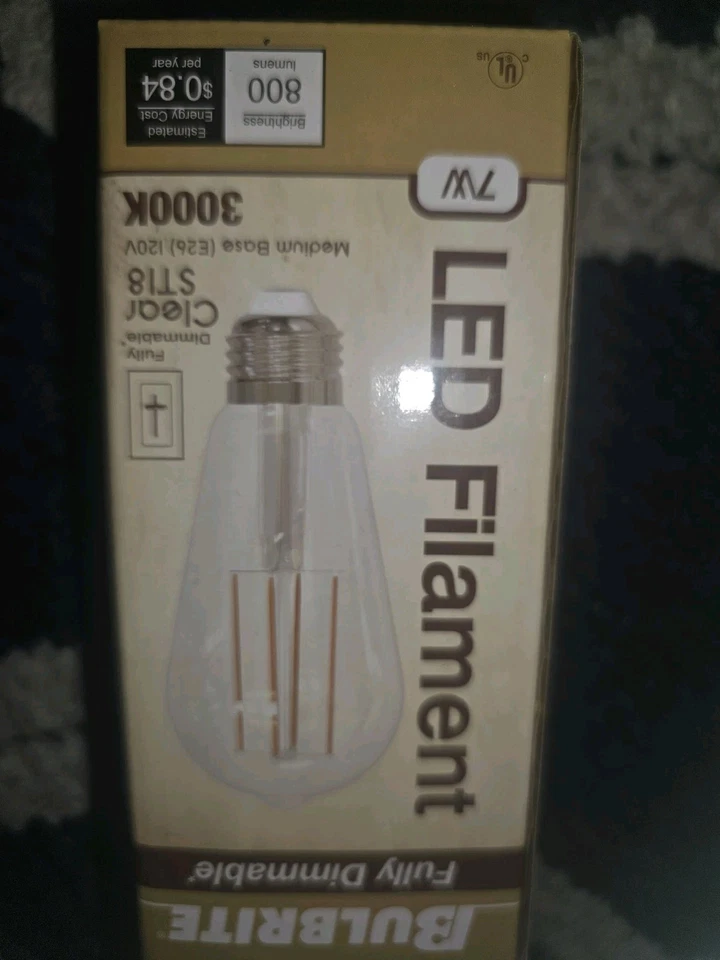 Bulbrite 776669 LED Filament Dimmable Light Bulb, 3000K, E26 Medium Base Sti8 - Image 3 of 4