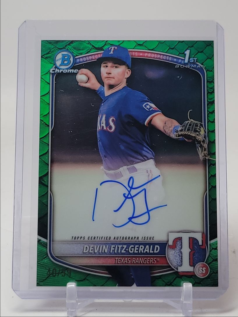 DEVIN FITZ-GERALD 2025 BOWMAN CHROME 1ST GREEN REPTILIAN AUTO /99 Q5451