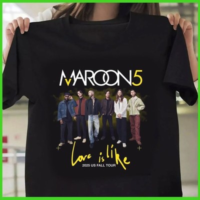 Maroon Five Love Is Like Tour 2025 T-Shirt Graphic Tee For Fan Reprint GIldan