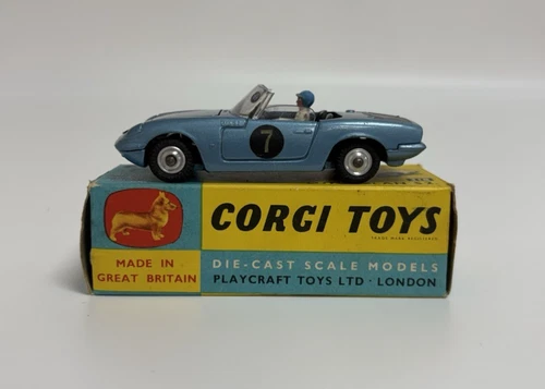 Vintage Corgi Toys 318 Lotus Elan S2 Blue In Original Box