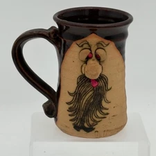 Handmade Pottery Mug Face Whimsical Character Collectible Coffee Cup
