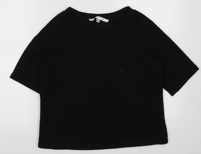 Max Studio Damen Pullover Sweatshirt schwarz Polyester Größe S Pulli