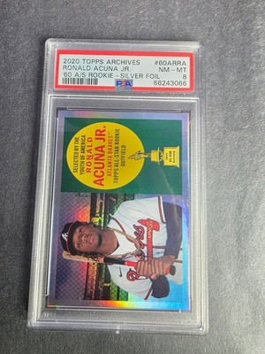 2020 Topps Archives RONALD ACUNA JR '60 A/S Rookie-Silver Foil /50 PSA 8 Low Pop