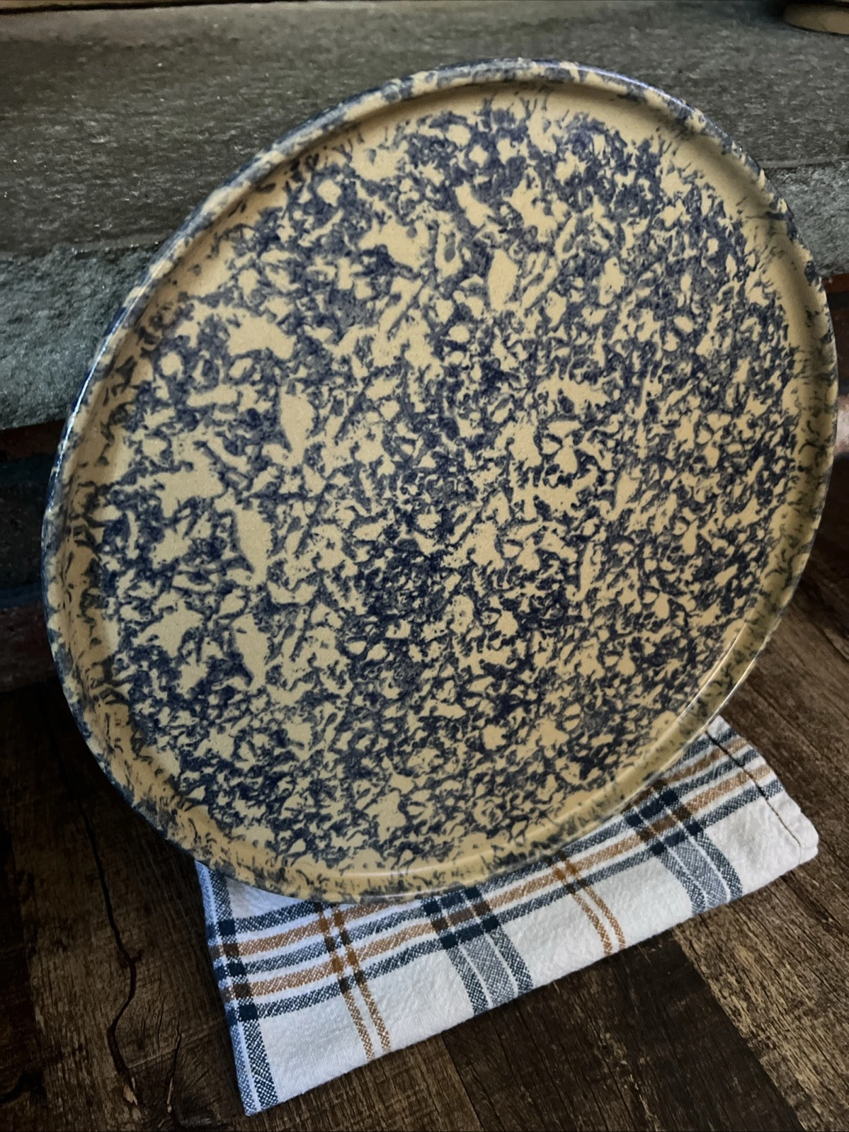 Robinson Ransbottom RRP Co Blue Stoneware 12” Pizza Pan. No Chips