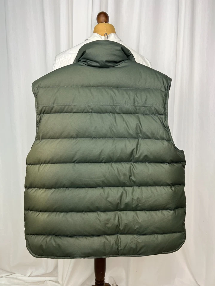 CANADA GOOSE Vintage Early 2000`s Full-Zip Waxed Cotton Puffer Down Vest Large - Image 3 of 4