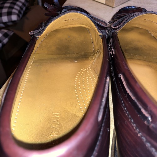 Cole Haan C02692 Mens Pinch Shawl Bow II Burgundy Tassel Kilt Loafers Size 11 D - Picture 6 of 11