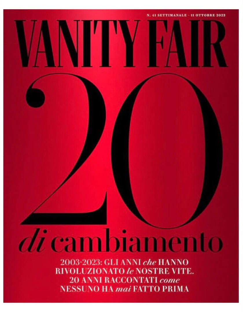 Vanity Fair Magazine ITALY 11th October 2023 20 Years Anniversary