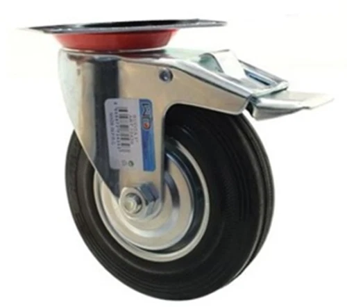 SET 4 RUOTE 2 RUOTE FISSE 2 PIROETTANTI GIREVOLI CARRELLO FRENO VARIE MISURE - Immagine 2 di 4