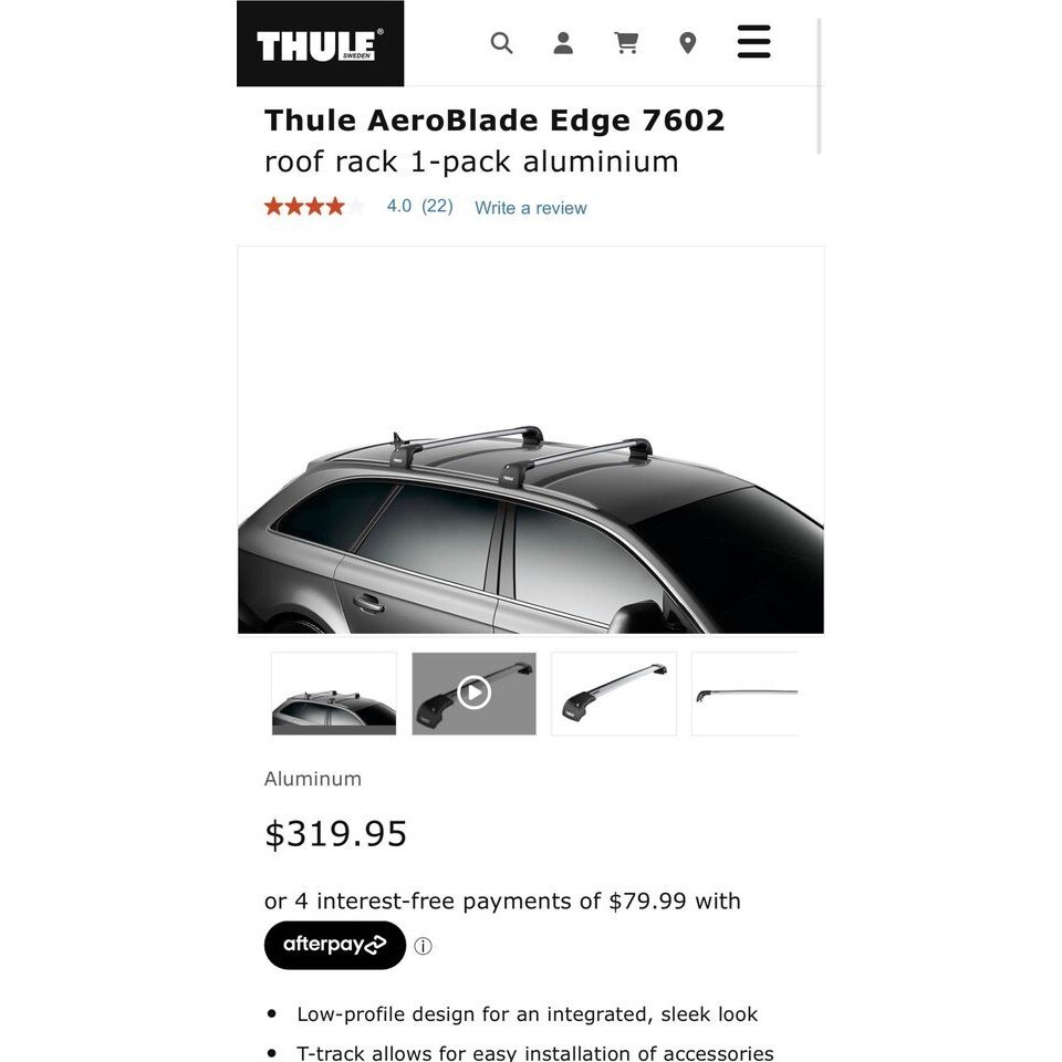 Thule AeroBlade Edge 7602 Aluminum