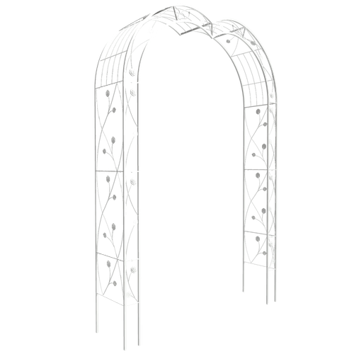 Metal Garden Arch Assemble Freely w 8 Styles Garden Arbor Trellis, Cream White - Picture 19 of 20