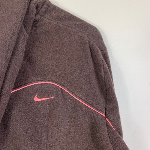 VTG Nike Girl’s Brown and Pink Hooded Full Zip Spellout Sporty Jacket Sz XL - Picture 7 of 8